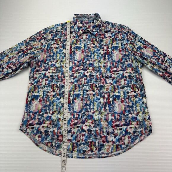 ROBERT GRAHAM Watercolor ABSTRACT Print Size LARGE Classic Fit Shirt Long Sleeve - Picture 11 of 14